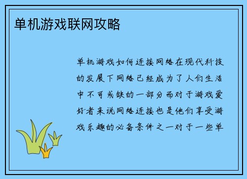 单机游戏联网攻略